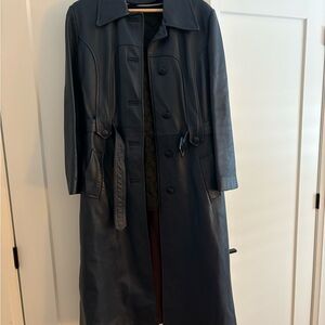 Vintage Navy Blue Women's Trench Coat